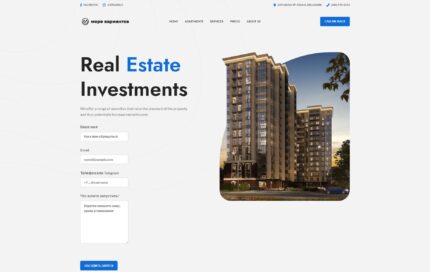Скриншот демо-сайта real-estate